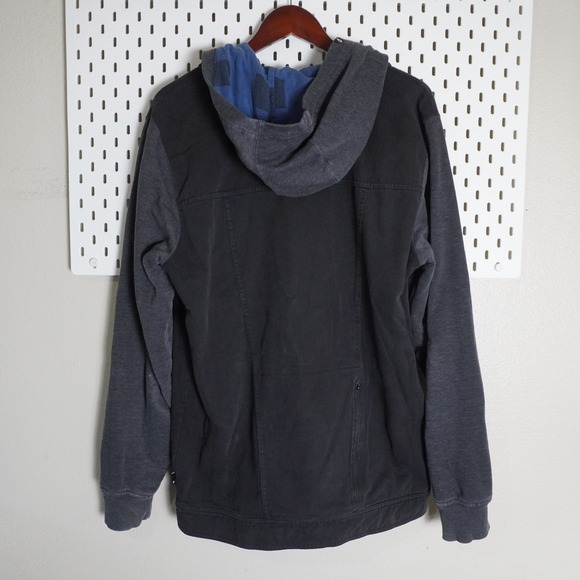 Quiksilver Hooded Jacket Mens Large Black Gray‎ Button Up Shirt Jacket - Picture 3 of 9